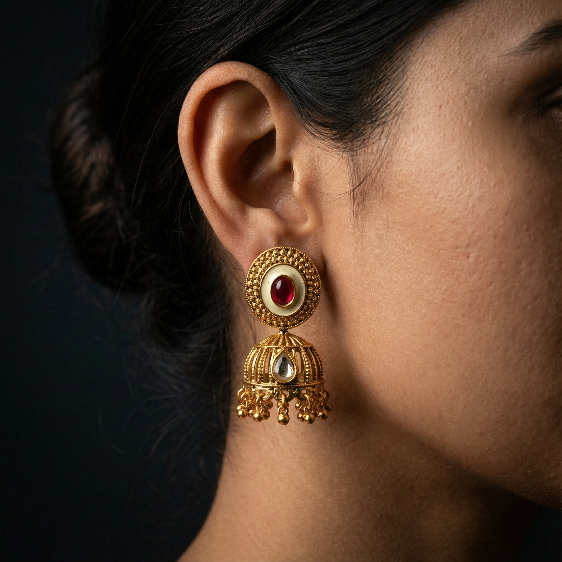 Kundan Choker Set | Rajputi Luxury Indian Bridal Necklace & Earrings - nandai.store