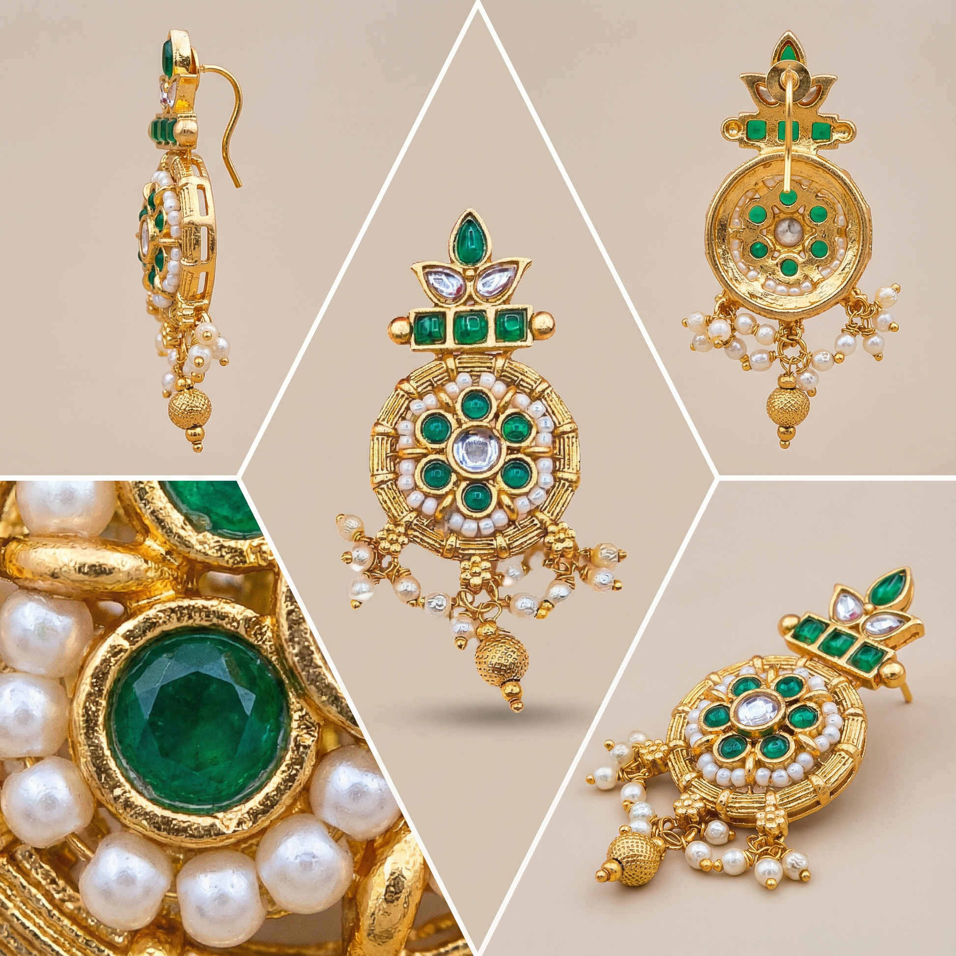 Kundan Choker Set | Rajputi Bridal Necklace with Pearls & Gold - nandai.store