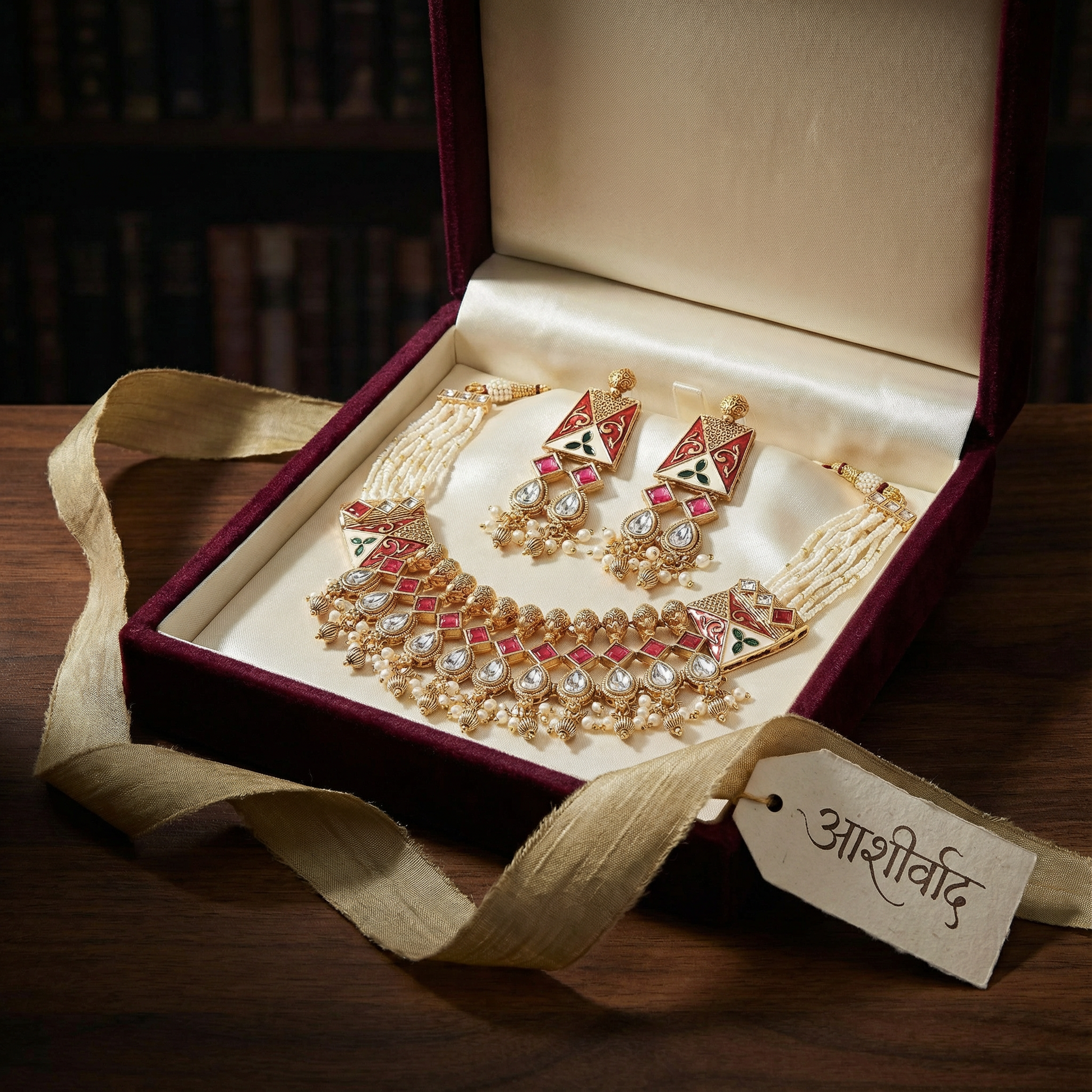 Meenakari Necklace Set | Rajwadi Luxury Gold-Plated Indian Jewelry - nandai.store