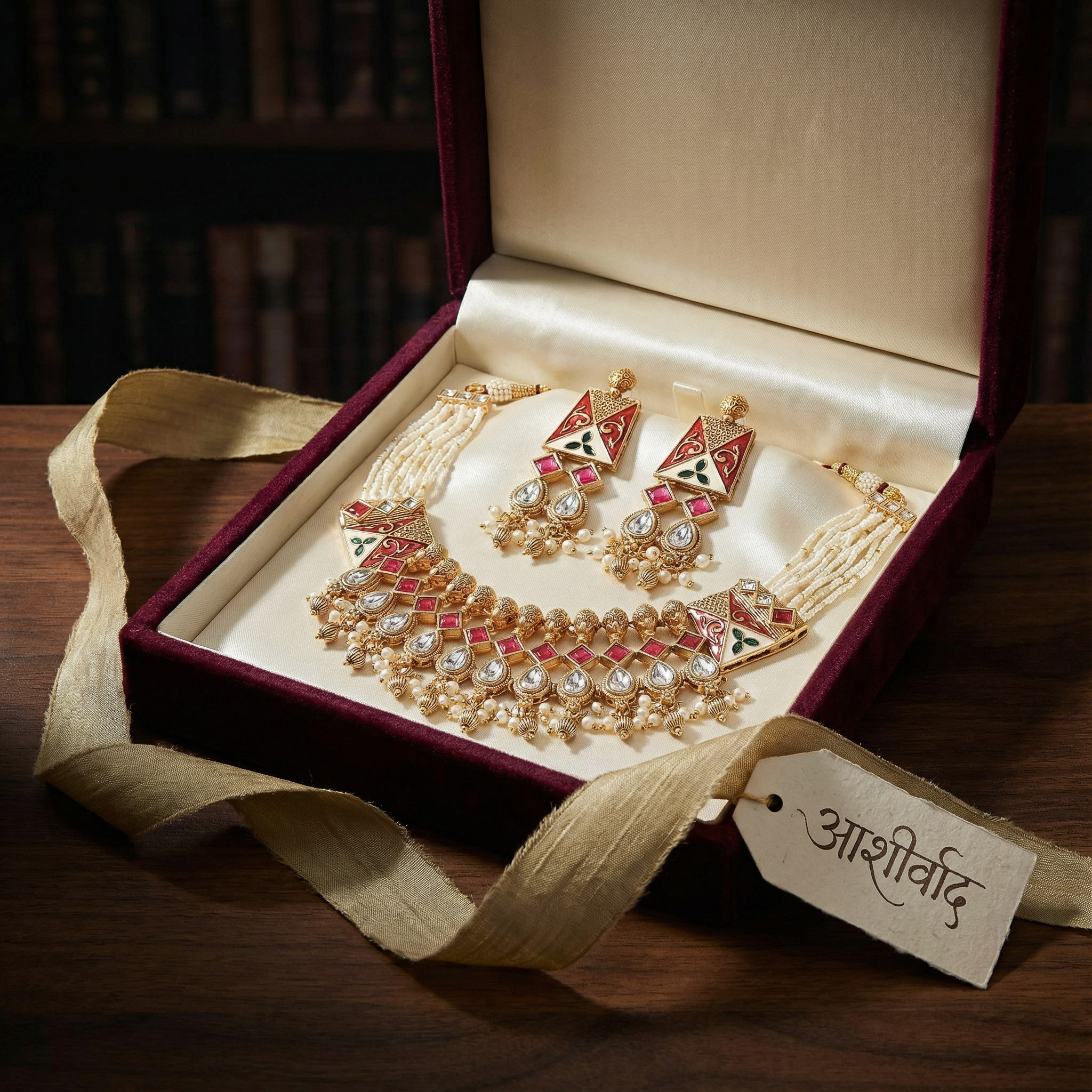 Meenakari Necklace Set | Rajwadi Luxury Gold-Plated Indian Jewelry - nandai.store