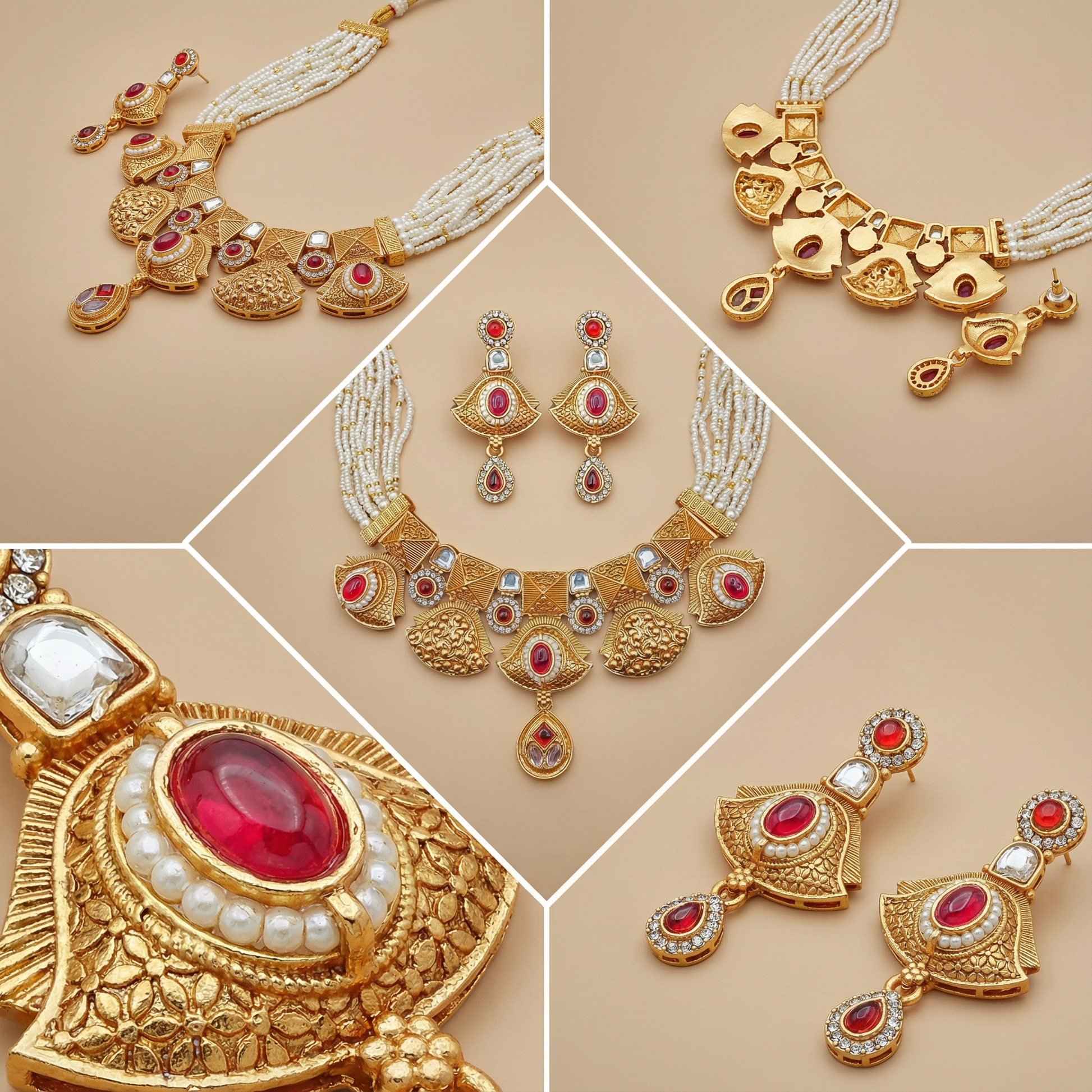 Meenakari Choker Necklace Set: Rajputi Enamel Jewelry - nandai.store