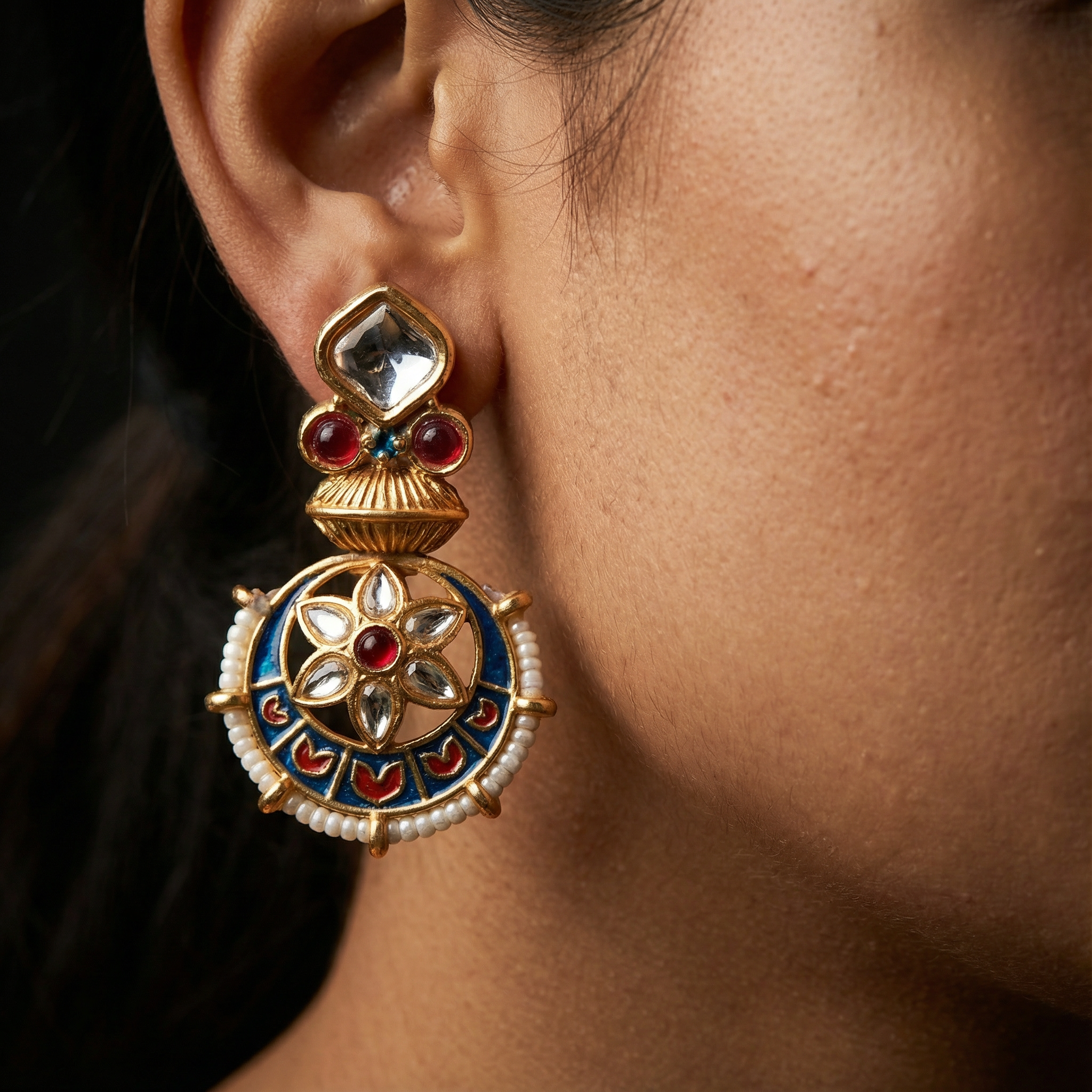 Meena Jewelry Set | Rajputi Luxury Indian Necklace & Earrings - nandai.store