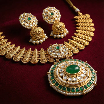 Kundan Choker Set | Rajputi Luxury Indian Bridal Jewelry - nandai.store