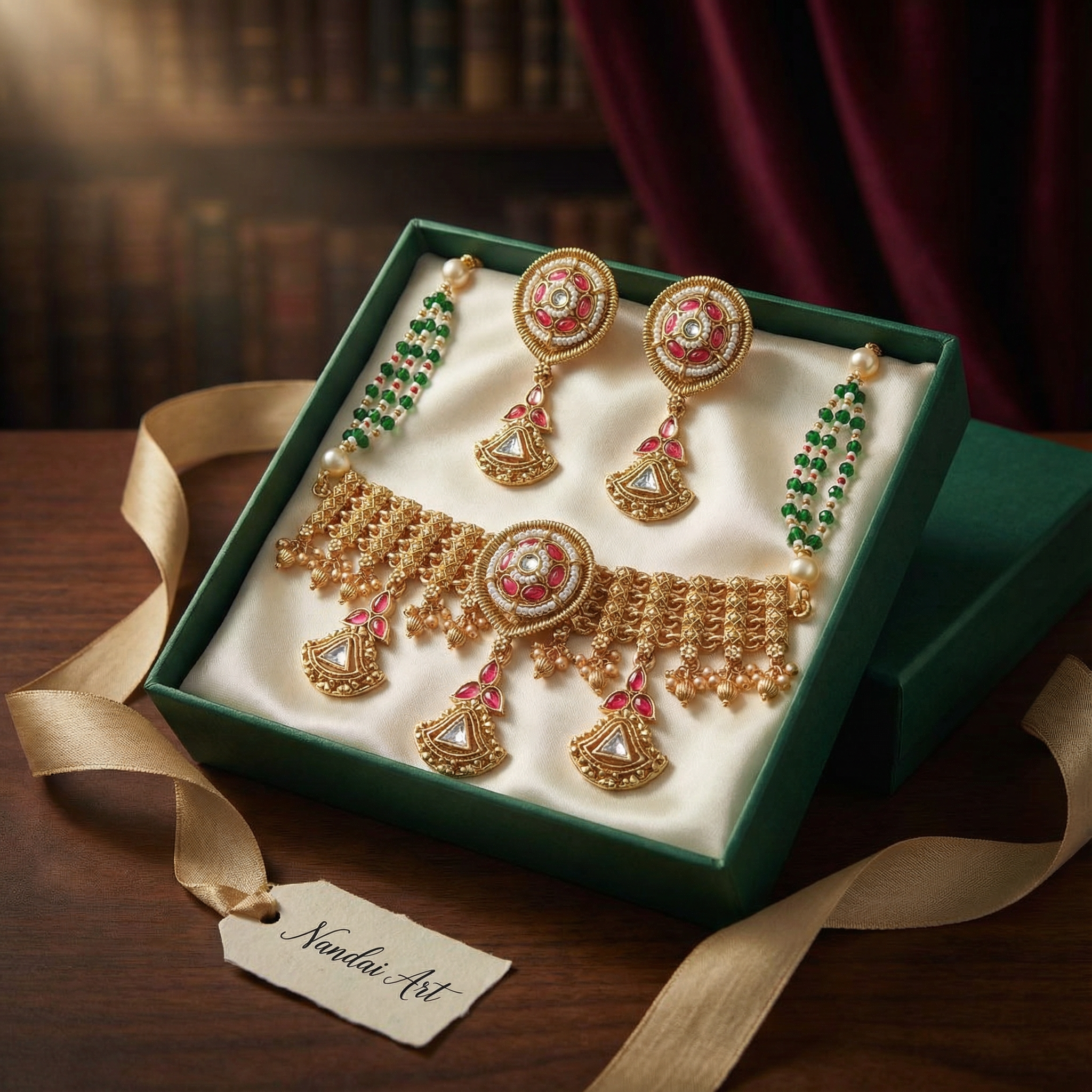 Kundan Choker Set | Meenakari Rajputi Luxury Indian Jewelry - nandai.store