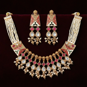 Meenakari Necklace Set | Rajwadi Luxury Gold-Plated Indian Jewelry - nandai.store