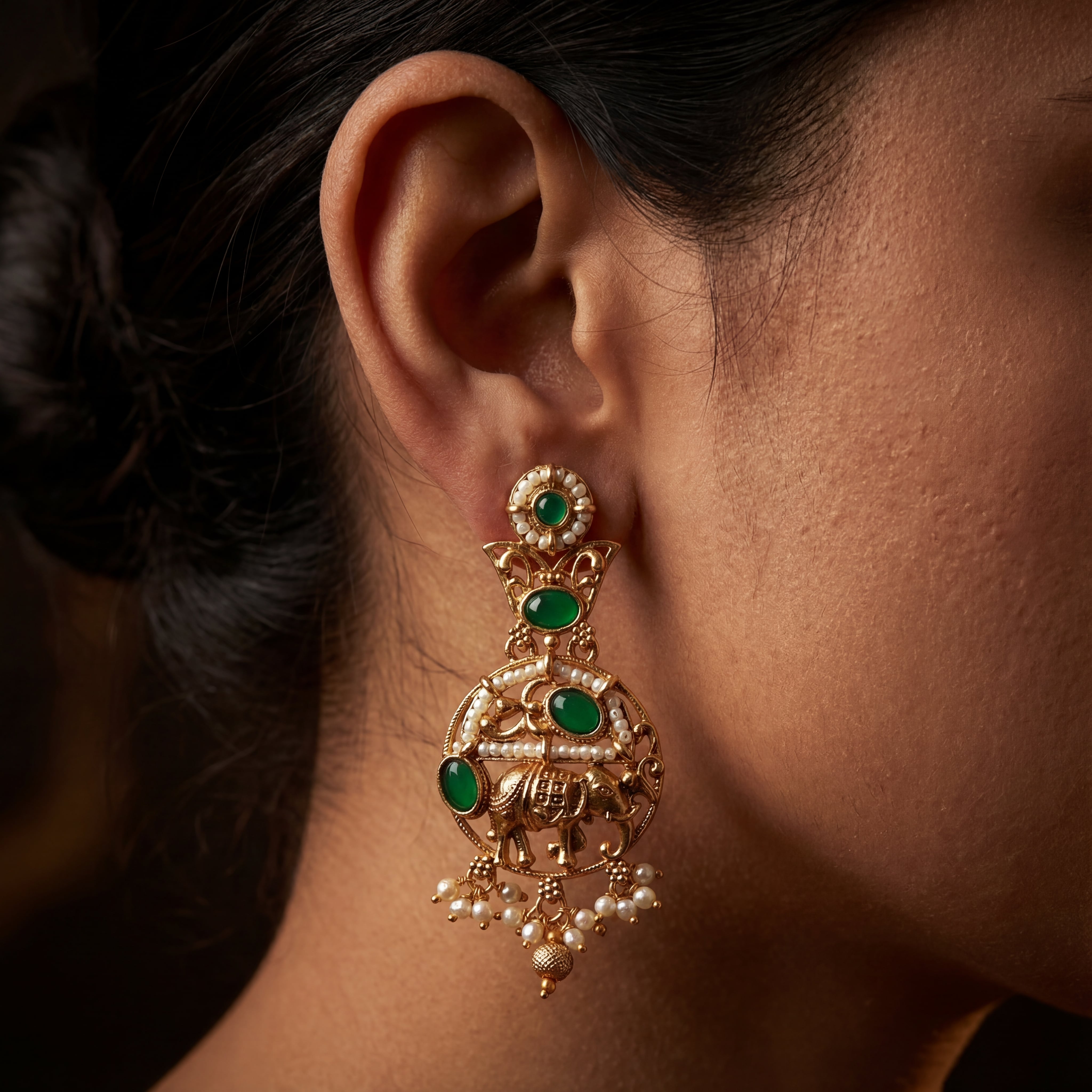 Elephant Necklace Set | Rajputi Luxury Rajwadi Wedding Jewelry - nandai.store