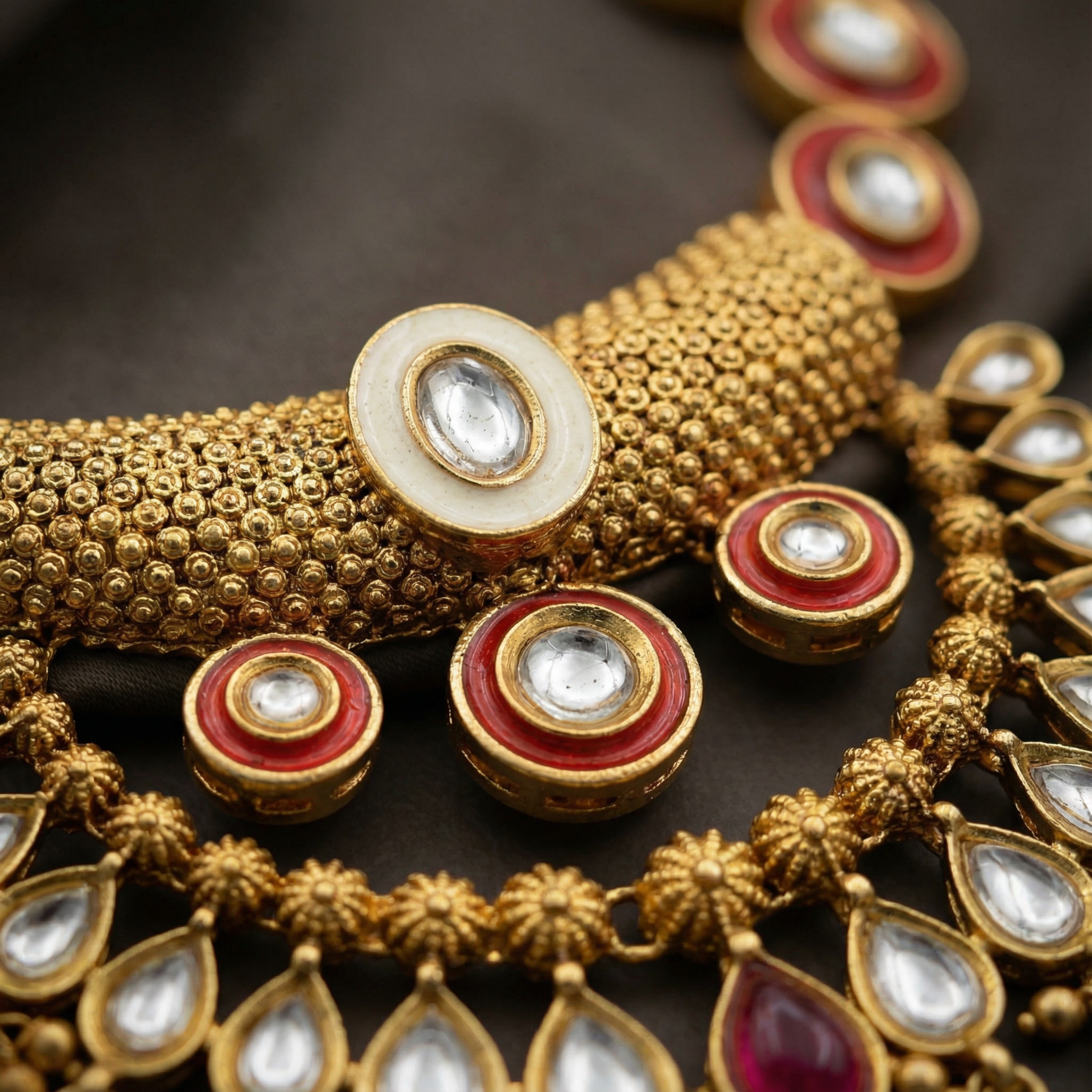 Kundan Choker Set | Rajputi Luxury Indian Bridal Necklace & Earrings - nandai.store