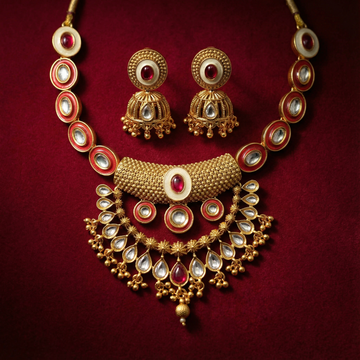 Kundan Choker Set | Rajputi Luxury Indian Bridal Necklace & Earrings - nandai.store