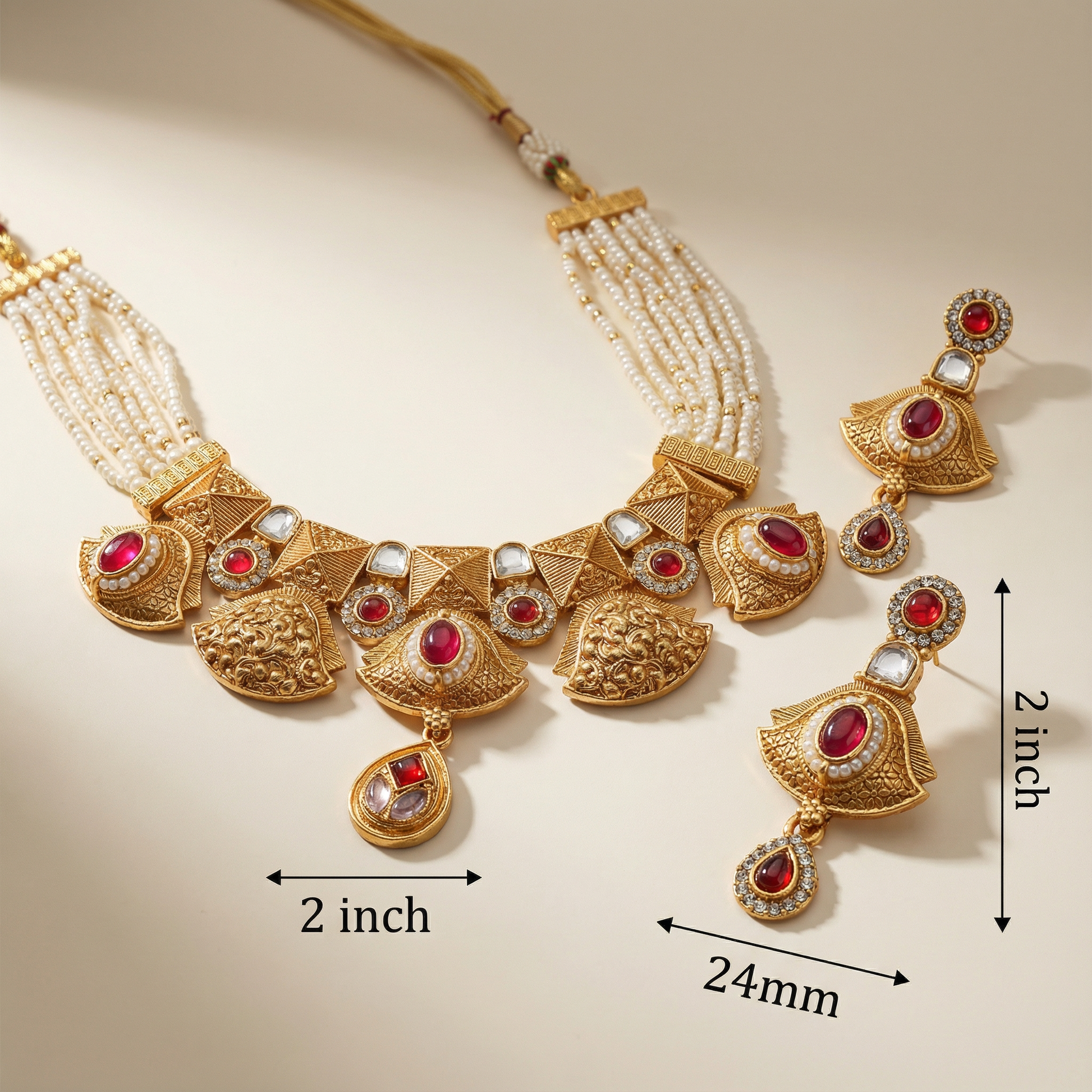 Meenakari Choker Necklace Set: Rajputi Enamel Jewelry - nandai.store