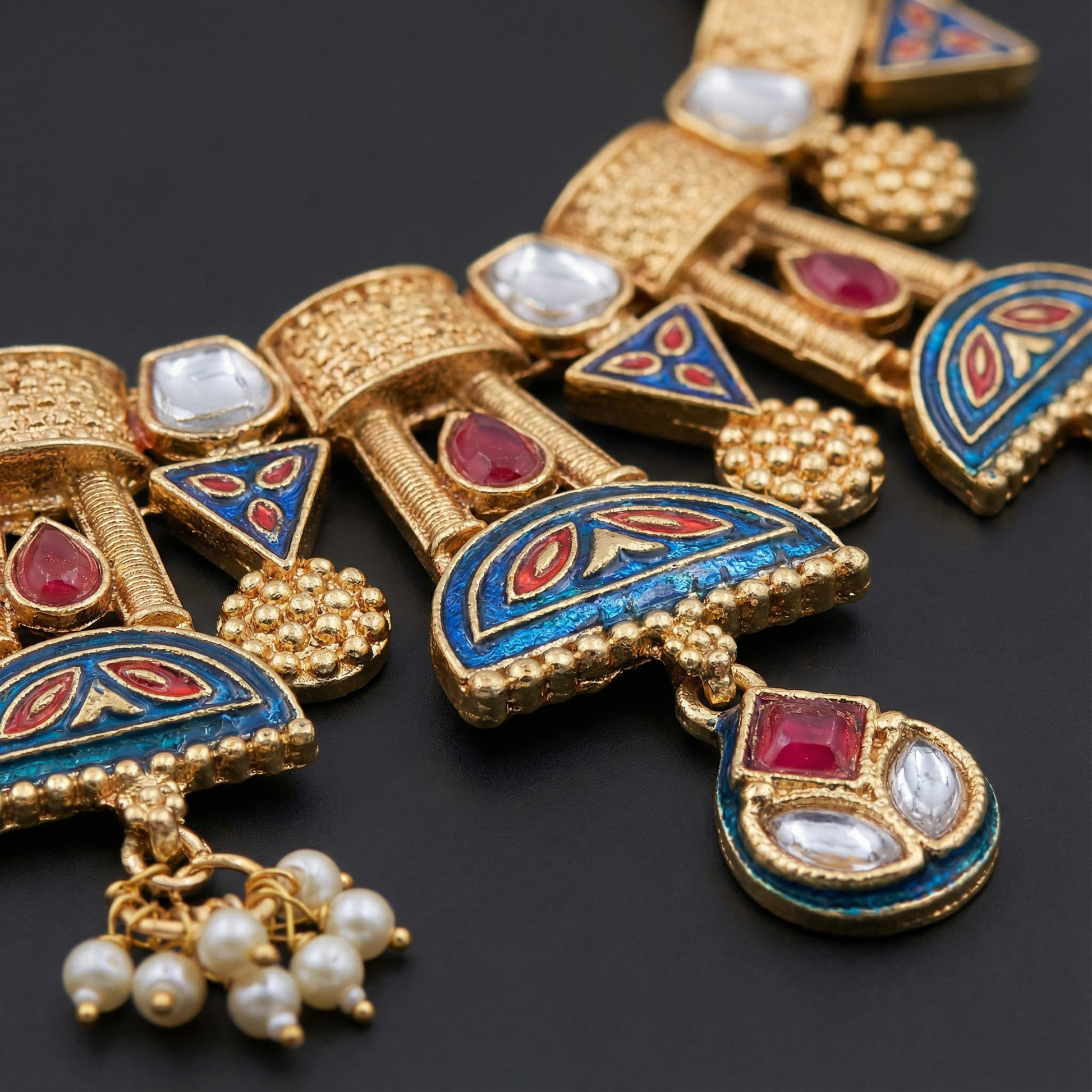 Royal Kundan Choker Set – Bridal Necklace & Earrings - nandai.store