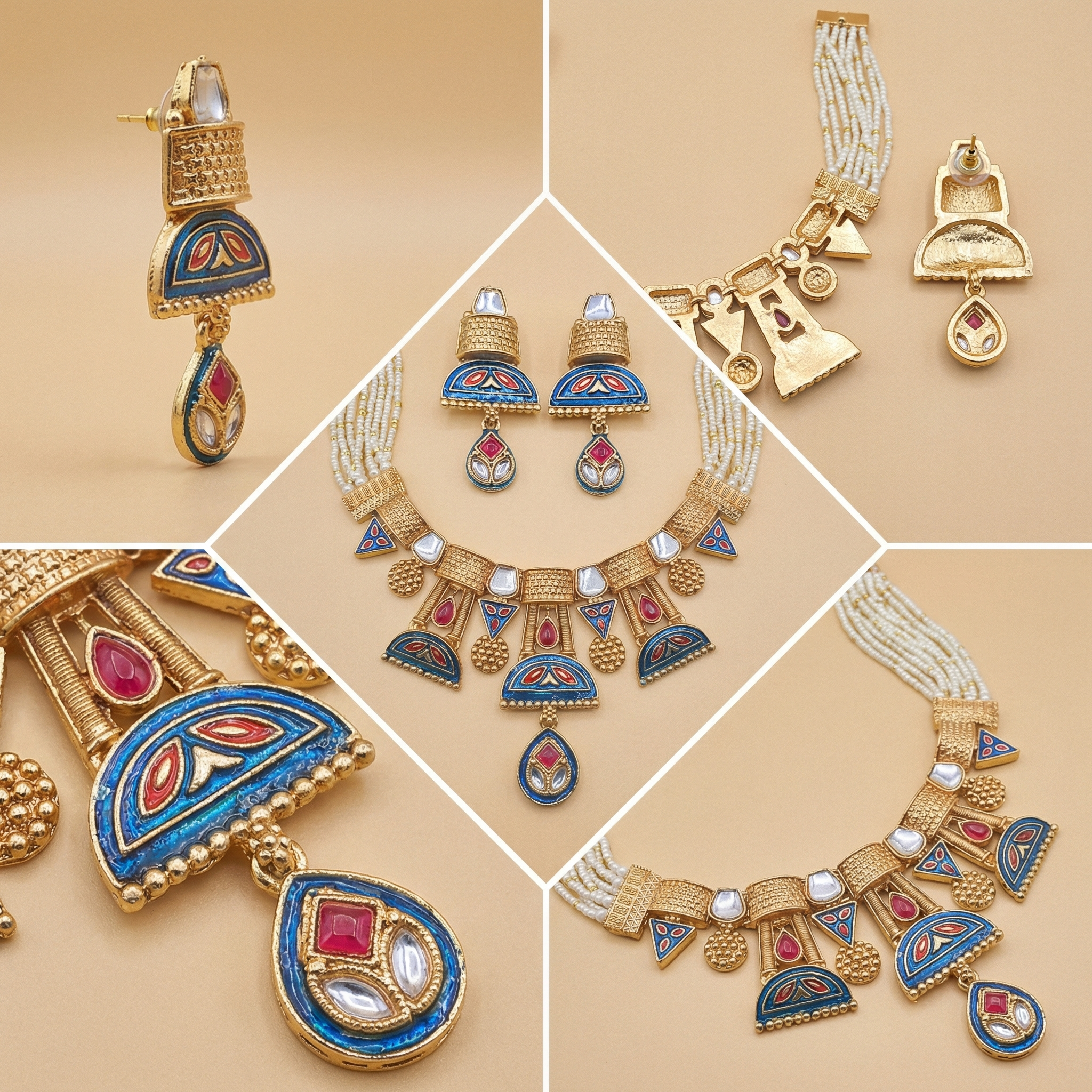Royal Kundan Choker Set – Bridal Necklace & Earrings - nandai.store