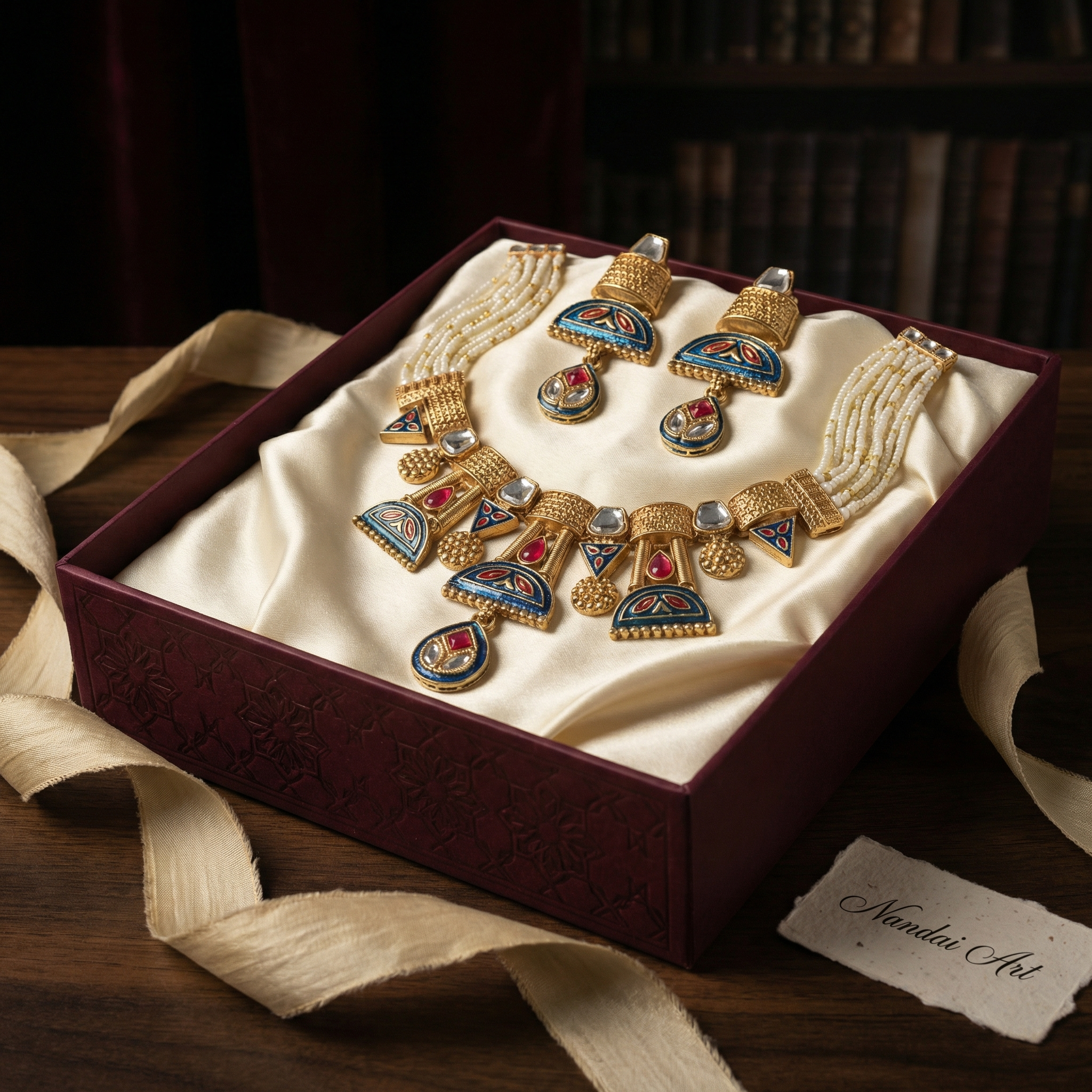 Royal Kundan Choker Set – Bridal Necklace & Earrings - nandai.store