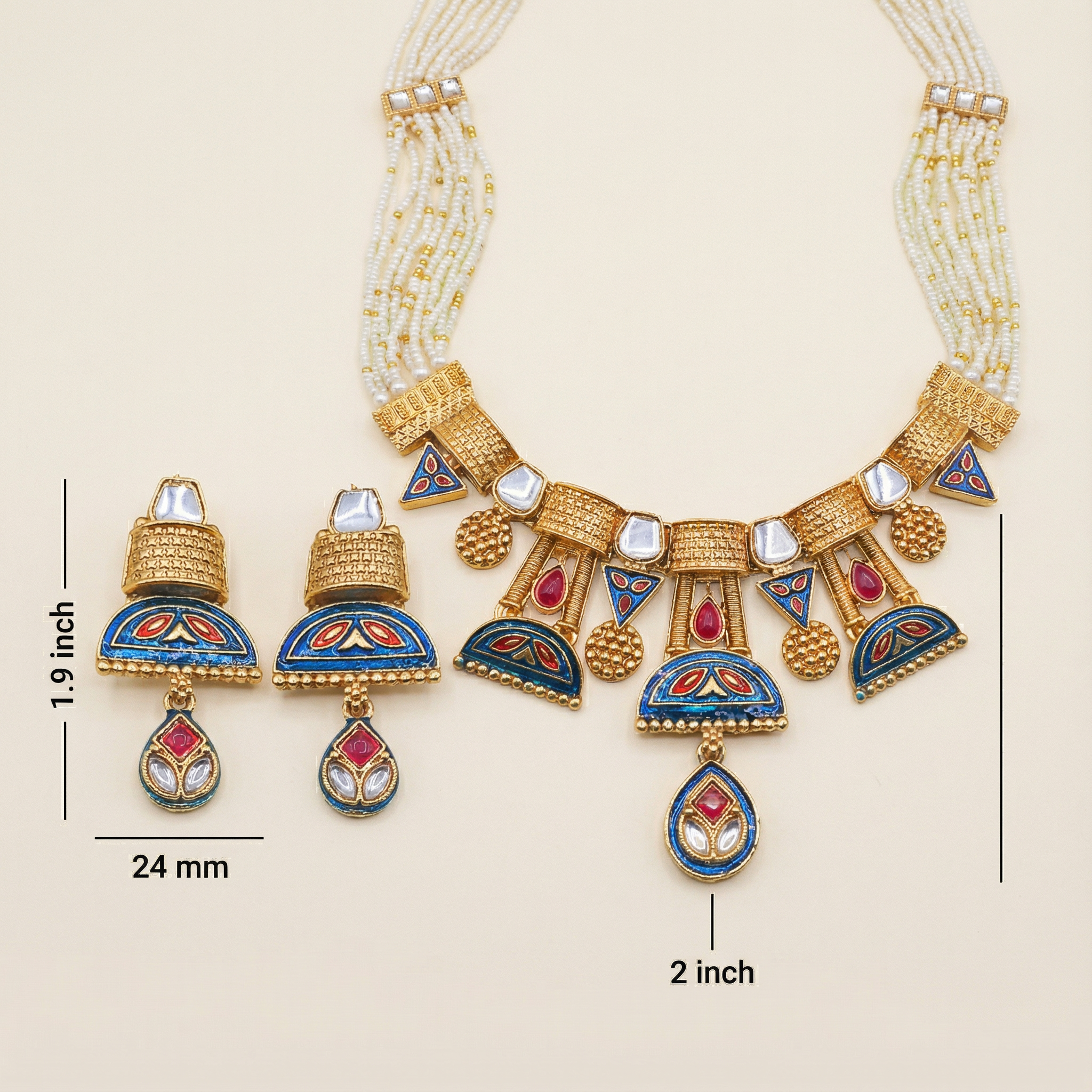 Royal Kundan Choker Set – Bridal Necklace & Earrings - nandai.store