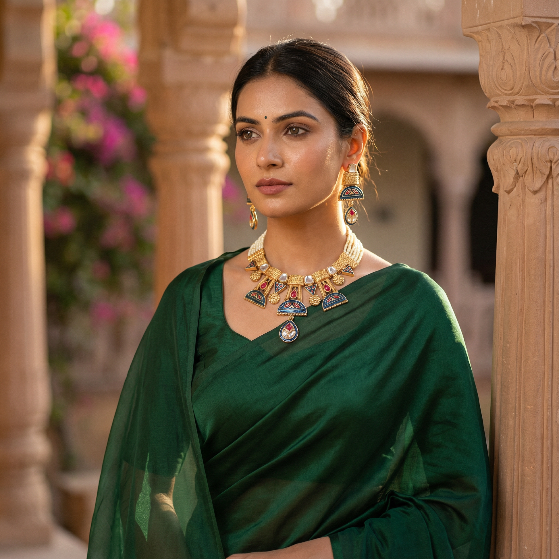 Royal Kundan Choker Set – Bridal Necklace & Earrings - nandai.store