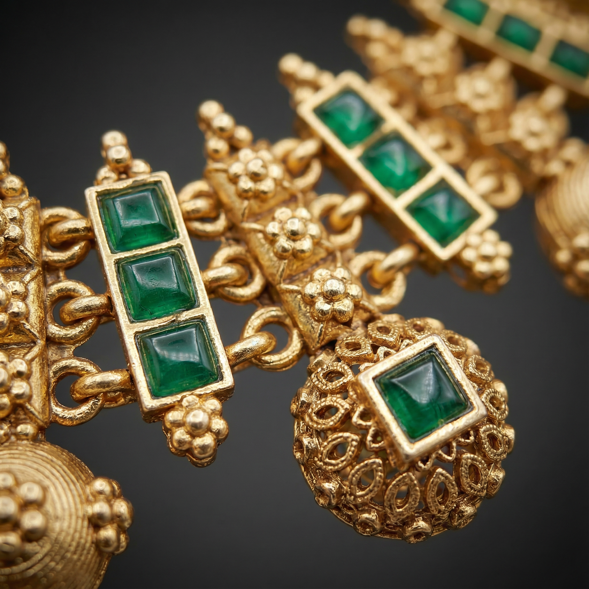 Meenakari Necklace Set | Rajwadi Antique Gold Bridal Jewelry - nandai.store