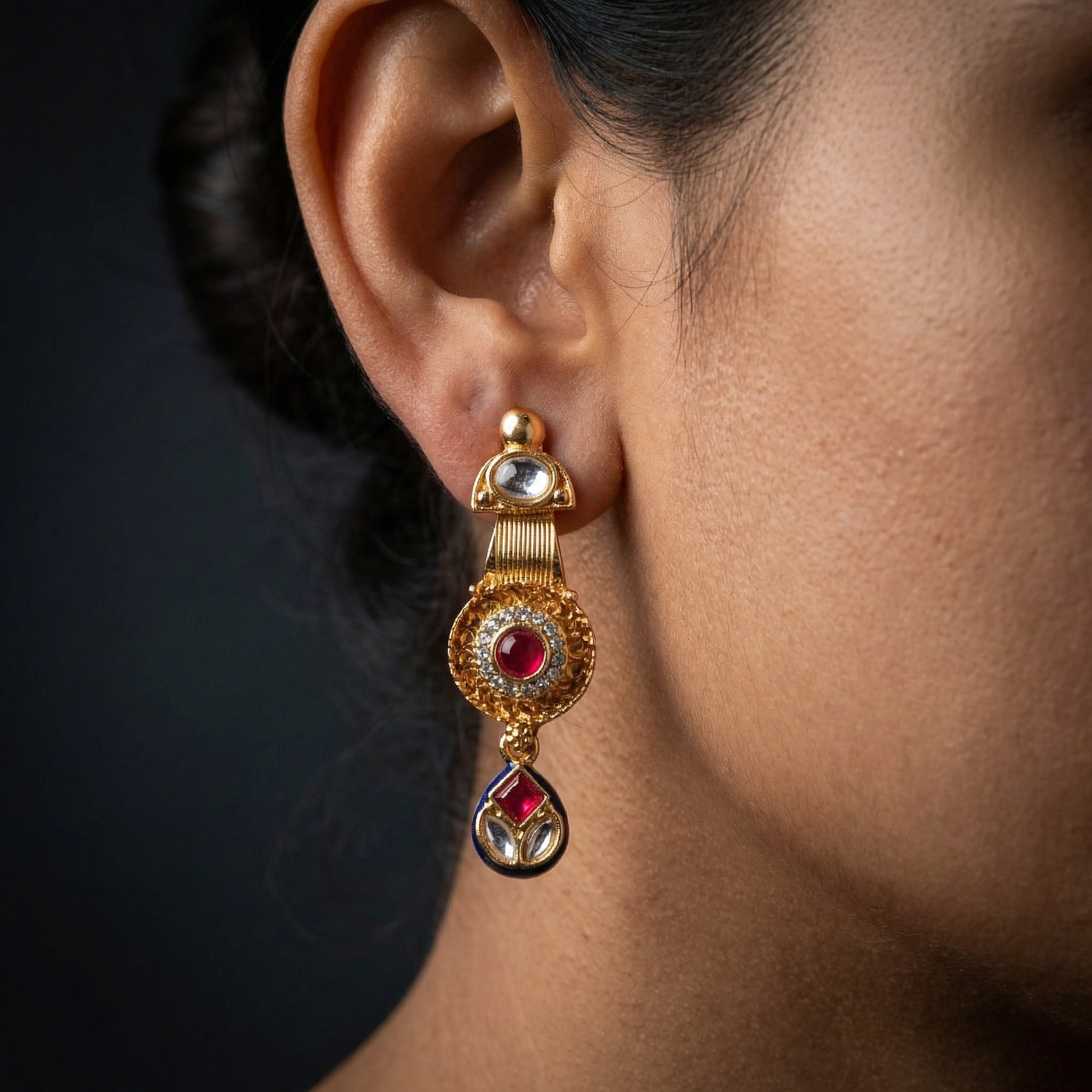 Meenakari Kundan Necklace Set With Earrings | Exquisite Bridal Jewellery Set - nandai.store