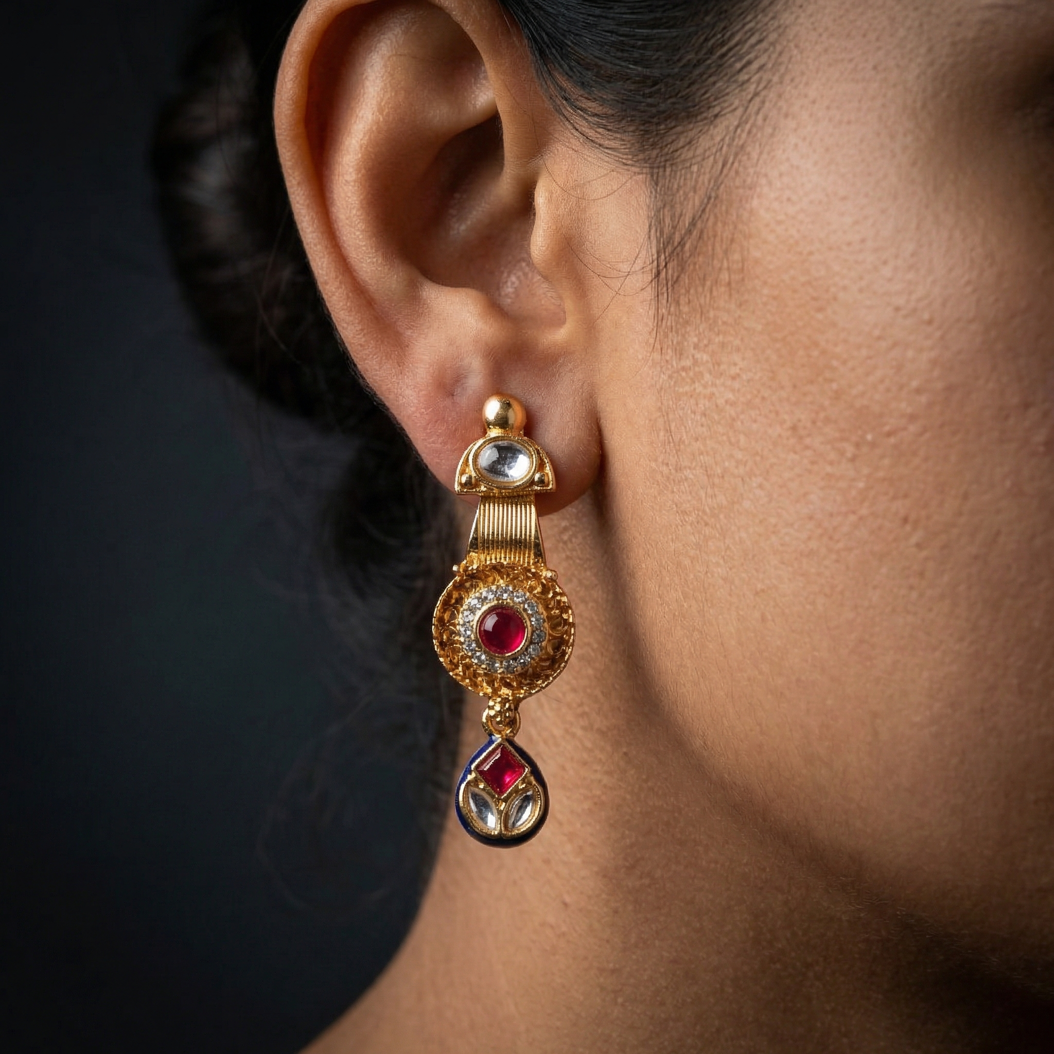 Meenakari Kundan Necklace Set With Earrings | Exquisite Bridal Jewellery Set - nandai.store