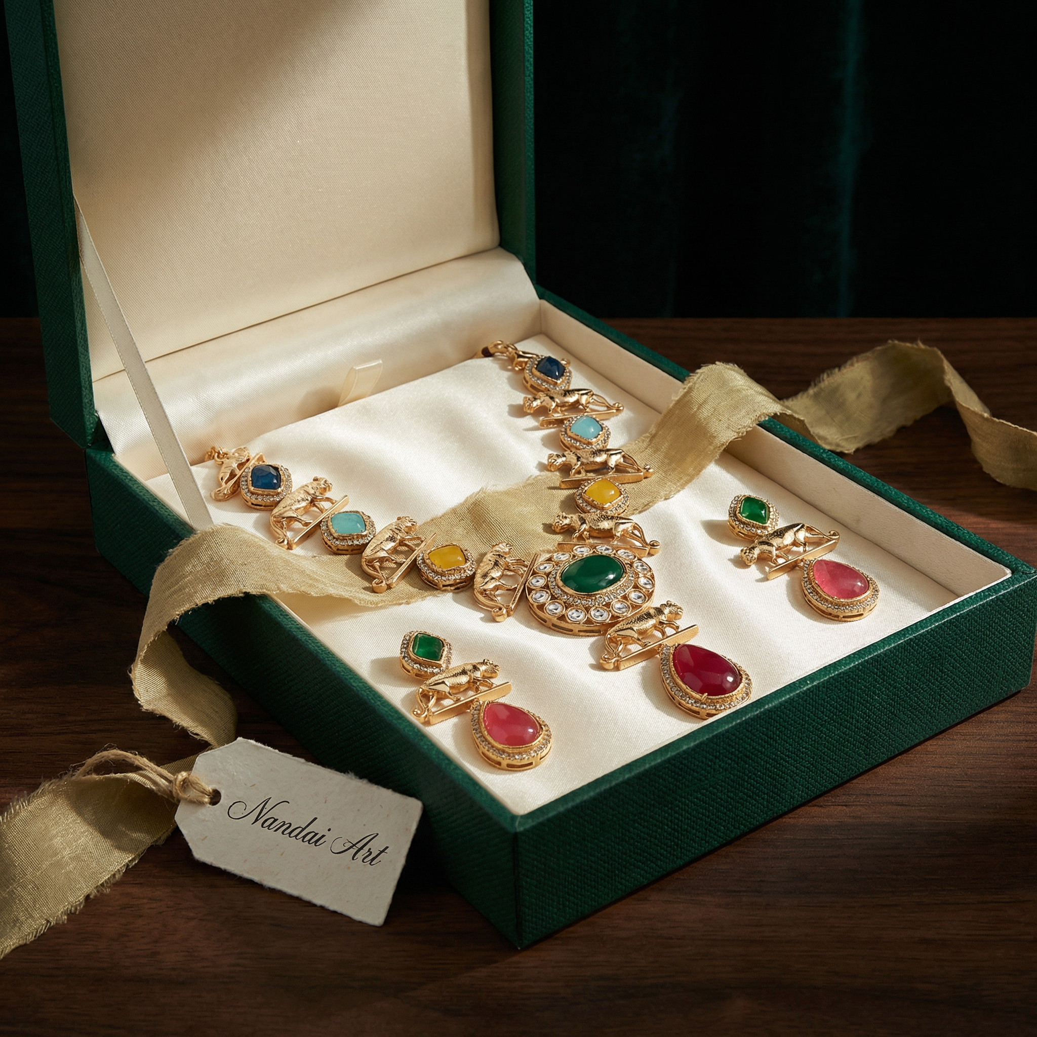 Meenakari Necklace Set | Rajwadi Luxury Gold-Plated Indian Jewelry - nandai.store