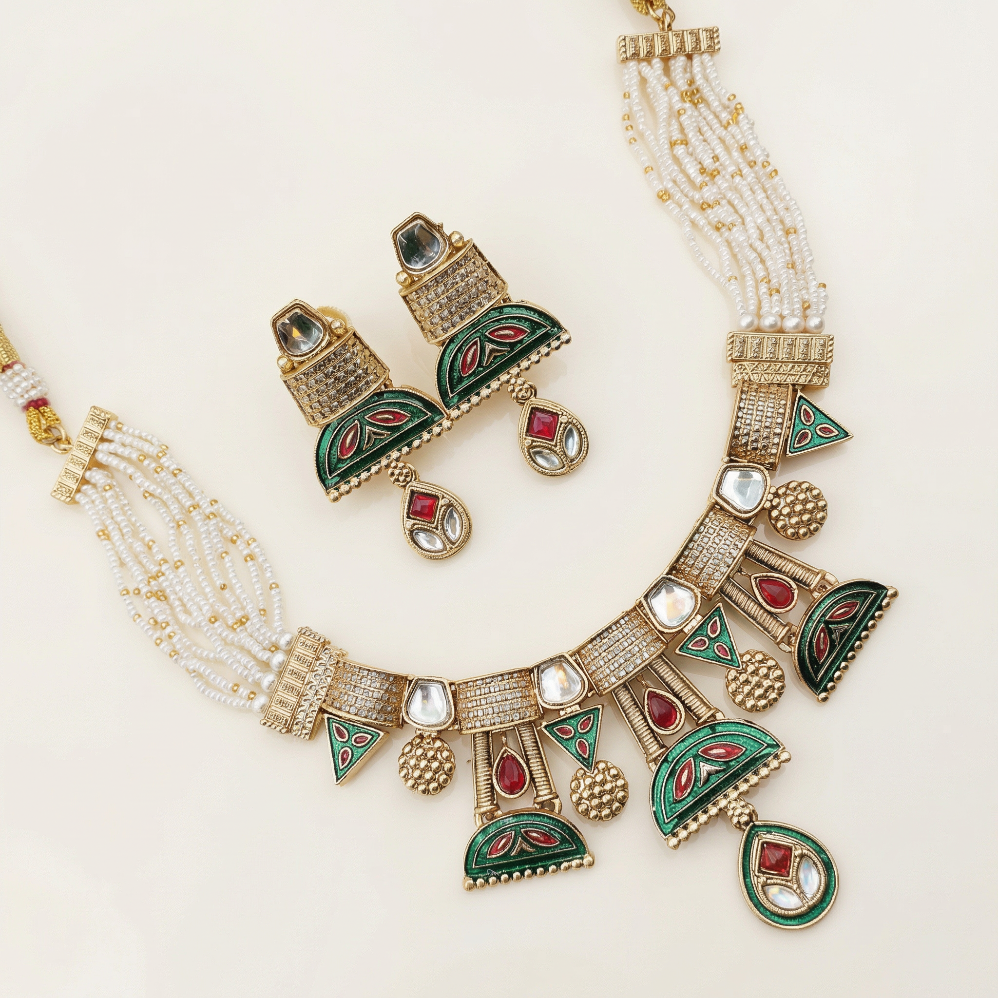 Royal Kundan Choker Set – Bridal Necklace & Earrings - nandai.store