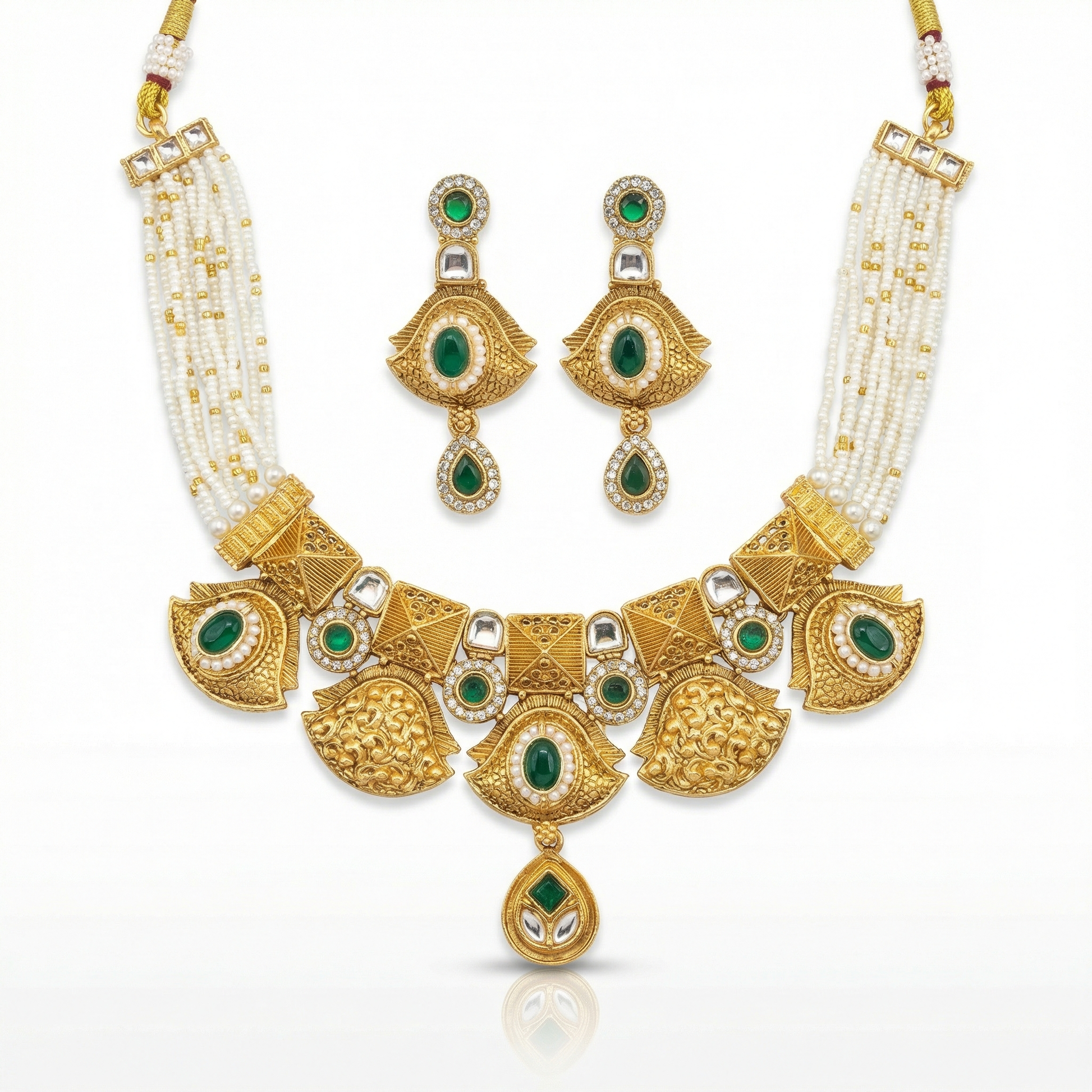 Meenakari Choker Necklace Set: Rajputi Enamel Jewelry - nandai.store