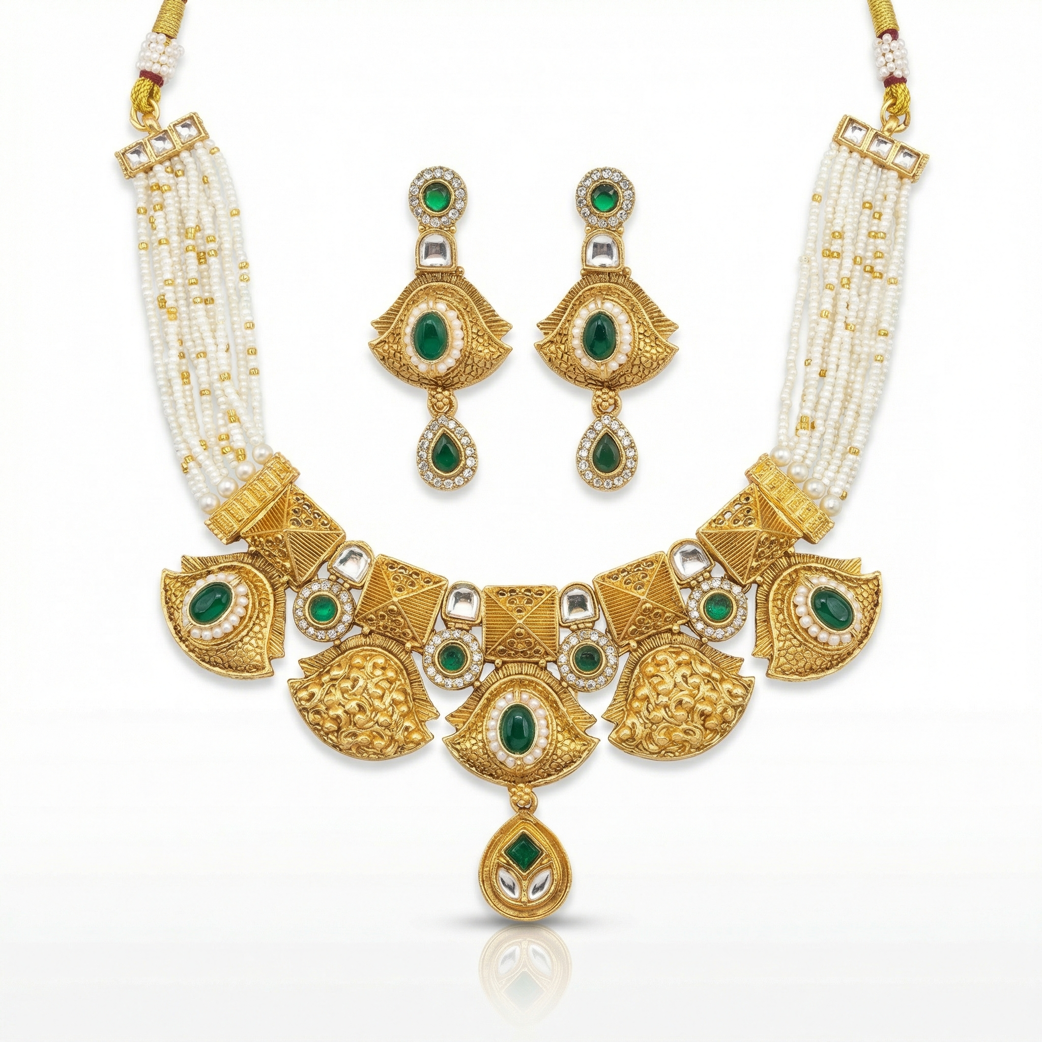 Meenakari Choker Necklace Set: Rajputi Enamel Jewelry - nandai.store