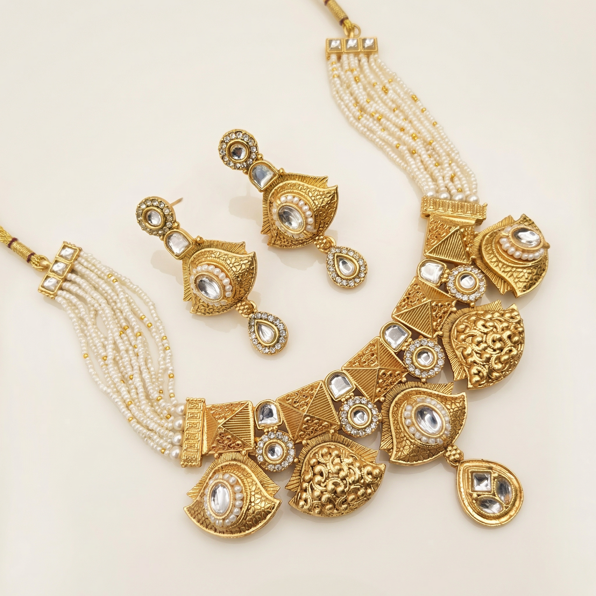 Meenakari Choker Necklace Set: Rajputi Enamel Jewelry - nandai.store