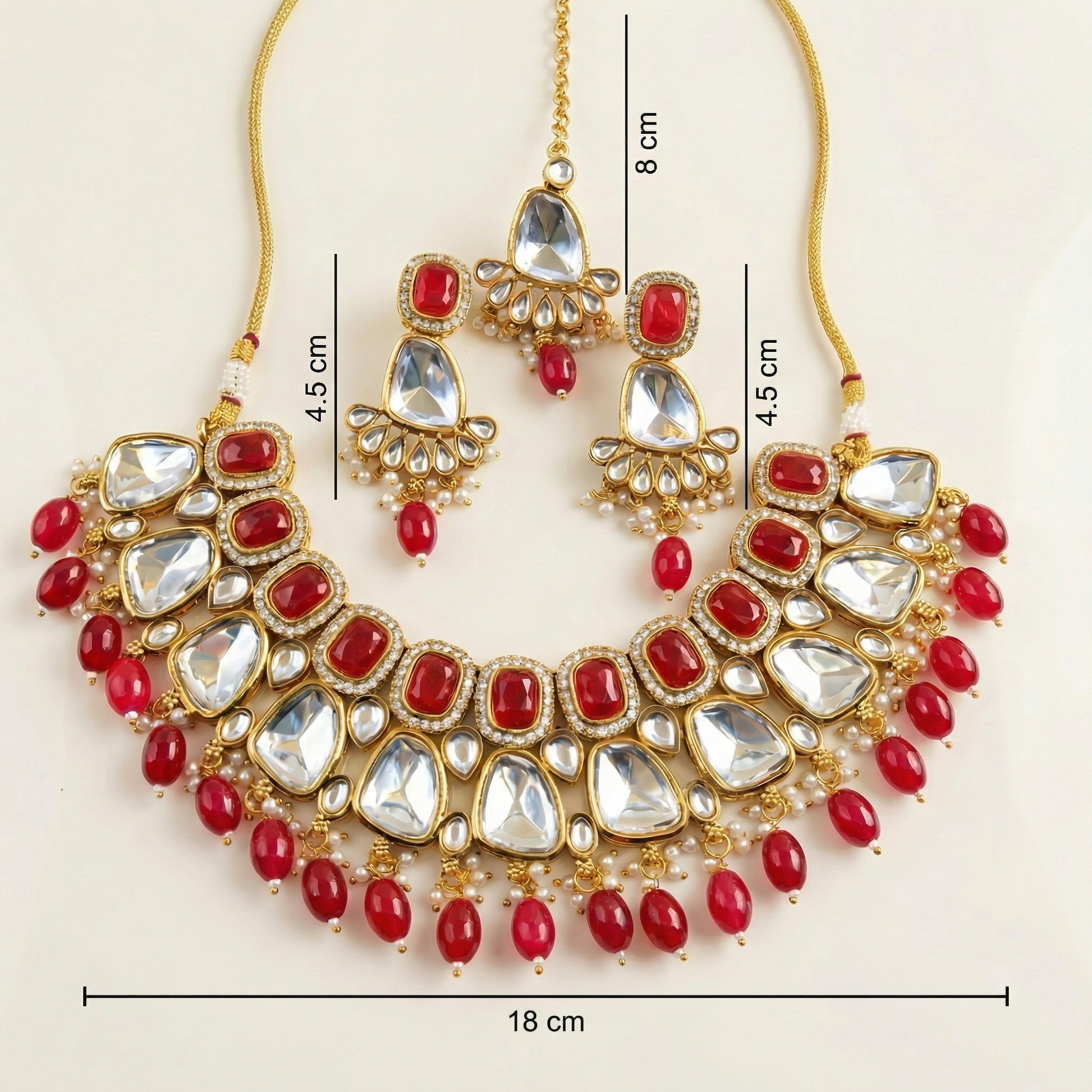 Kundan Choker Set | Earrings | Sarah Jadau Kundan Jewellery for Women - nandai.store