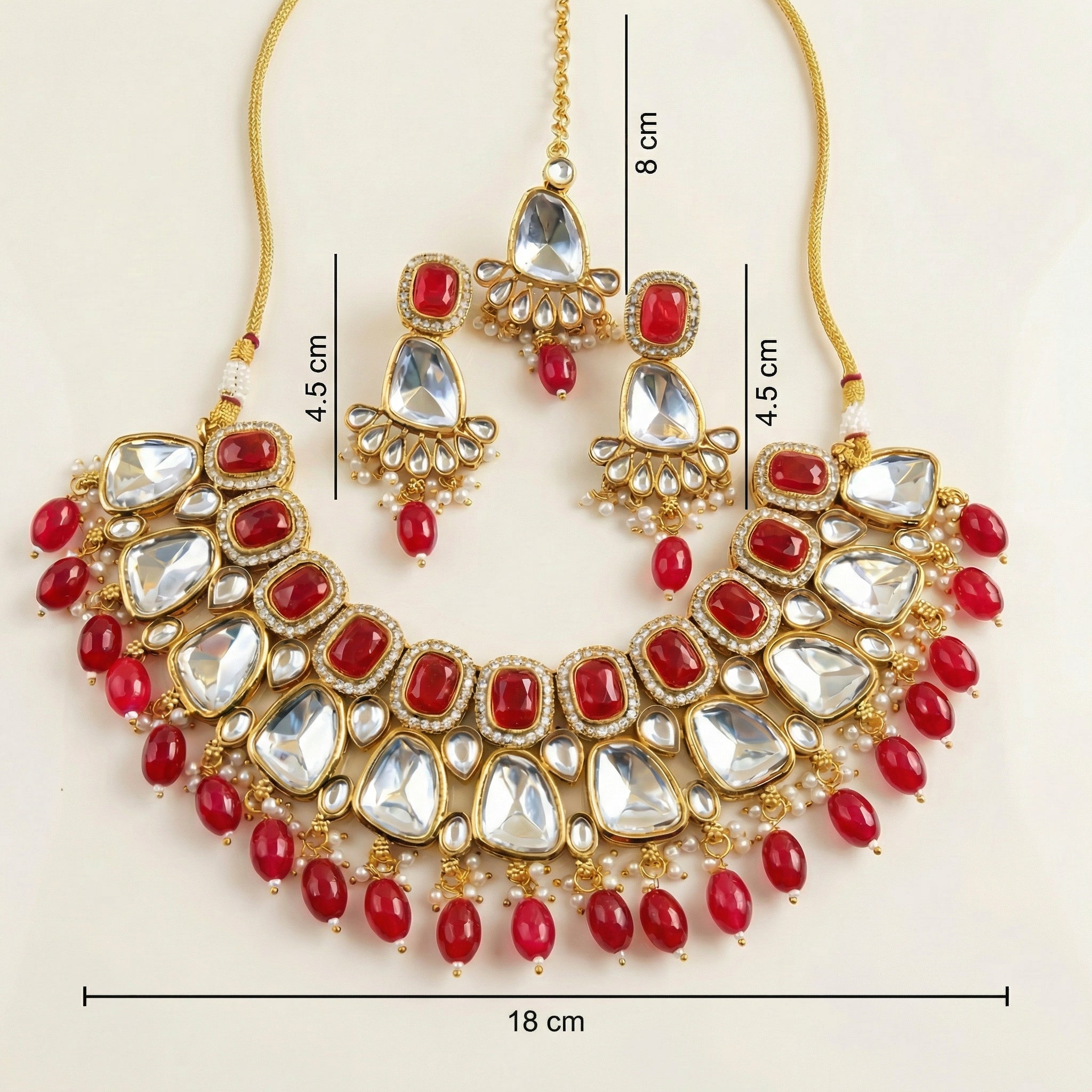 Kundan Choker Set | Earrings | Sarah Jadau Kundan Jewellery for Women - nandai.store