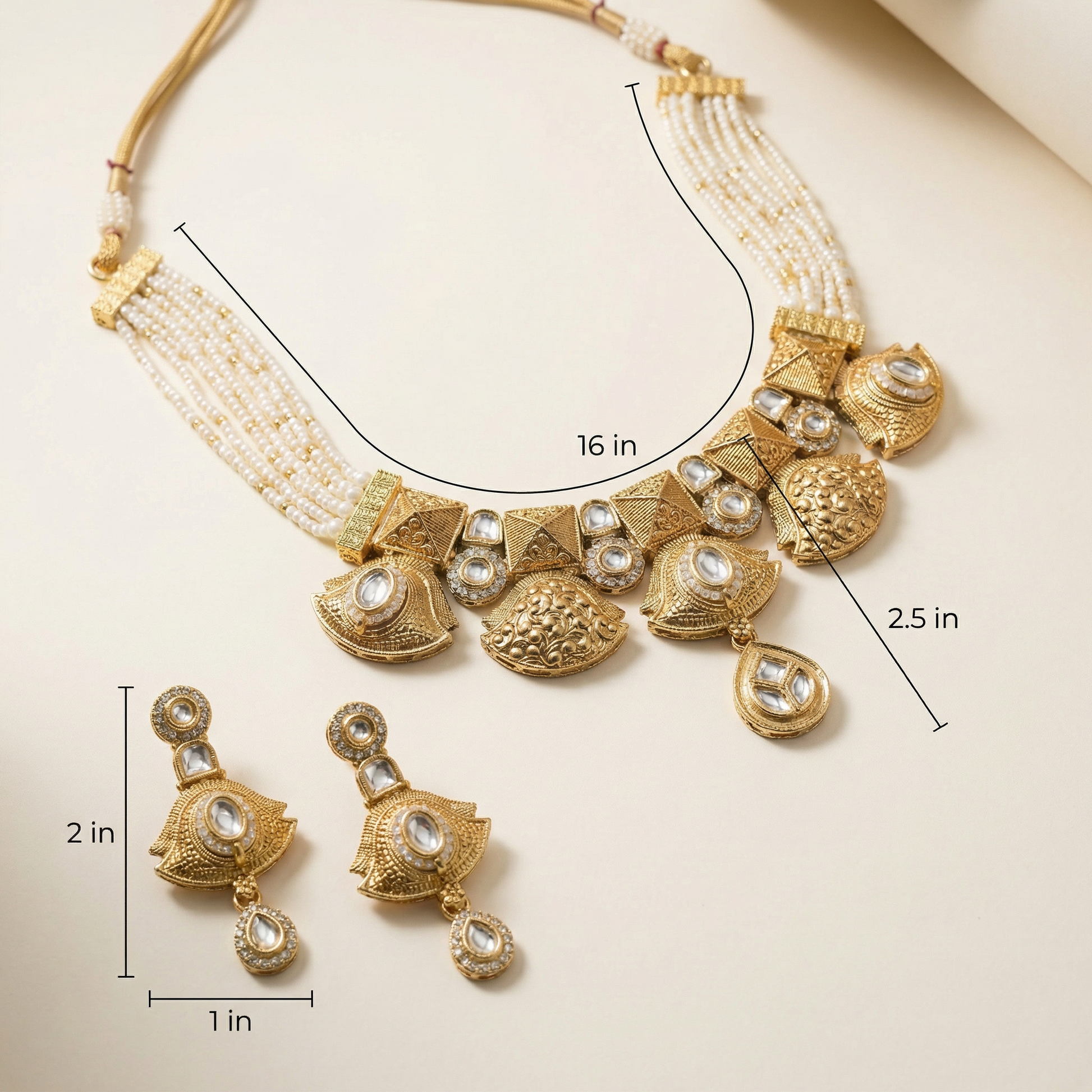 Meenakari Rajputi Choker Necklace | Antique Gold Enamel Jewelry Set - nandai.store
