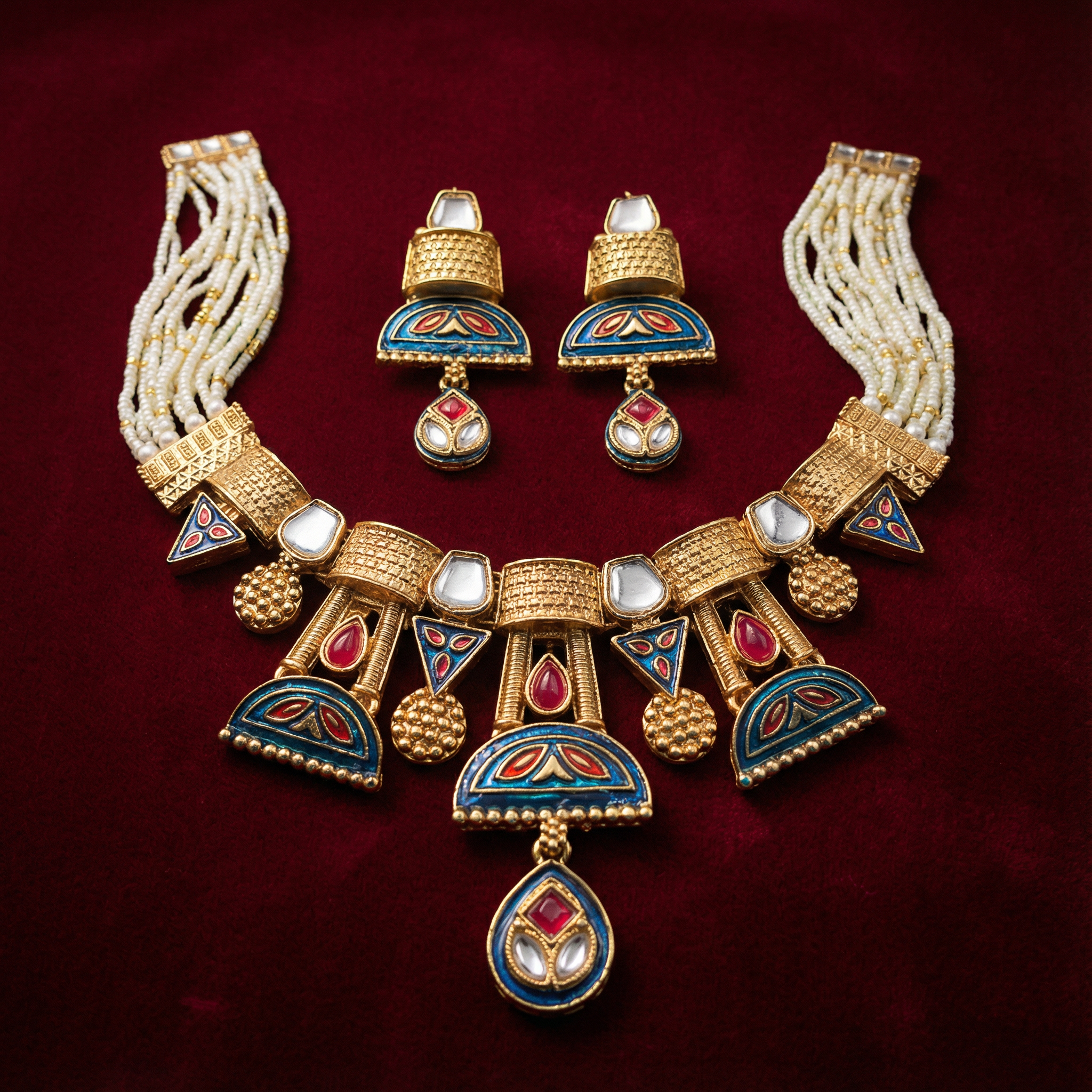 Royal Kundan Choker Set | Mughal Meenakari Bridal