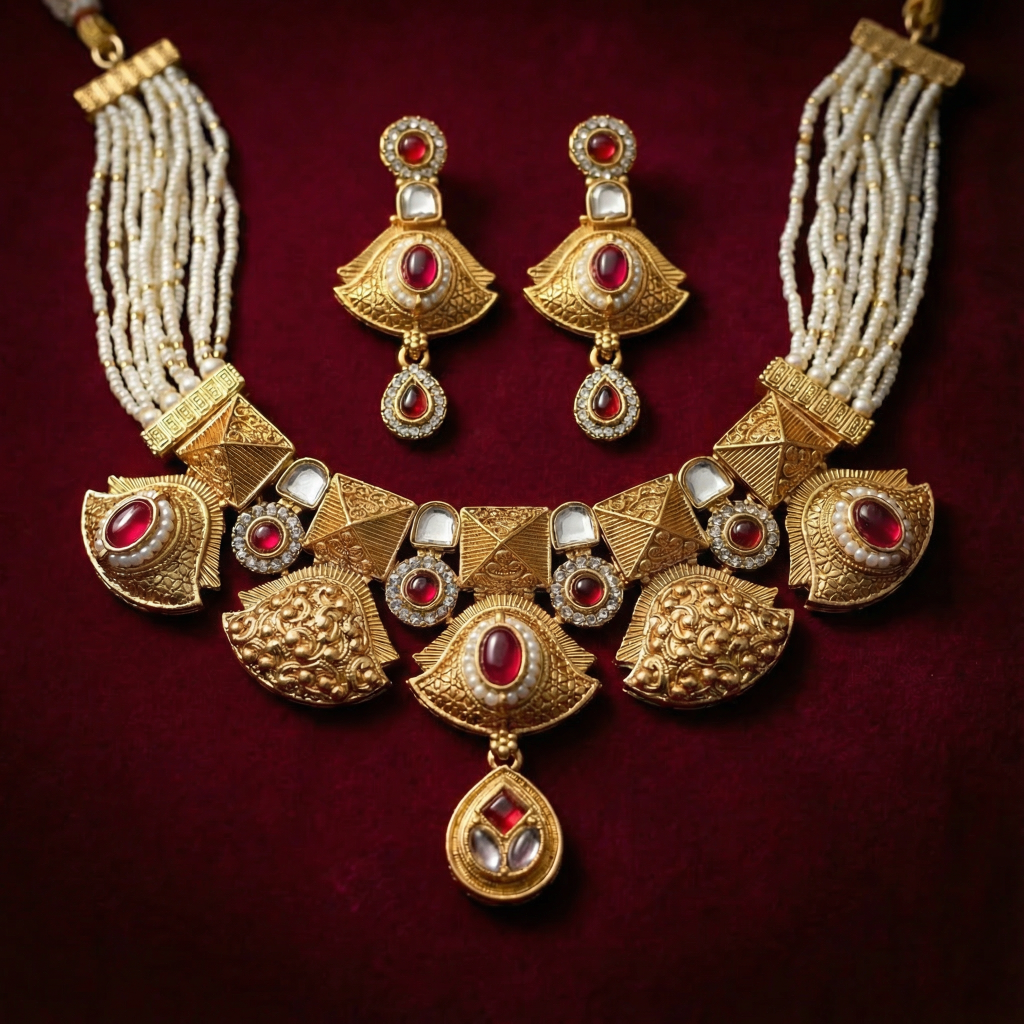 Meenakari Choker Necklace Set | Rajputi Enamel